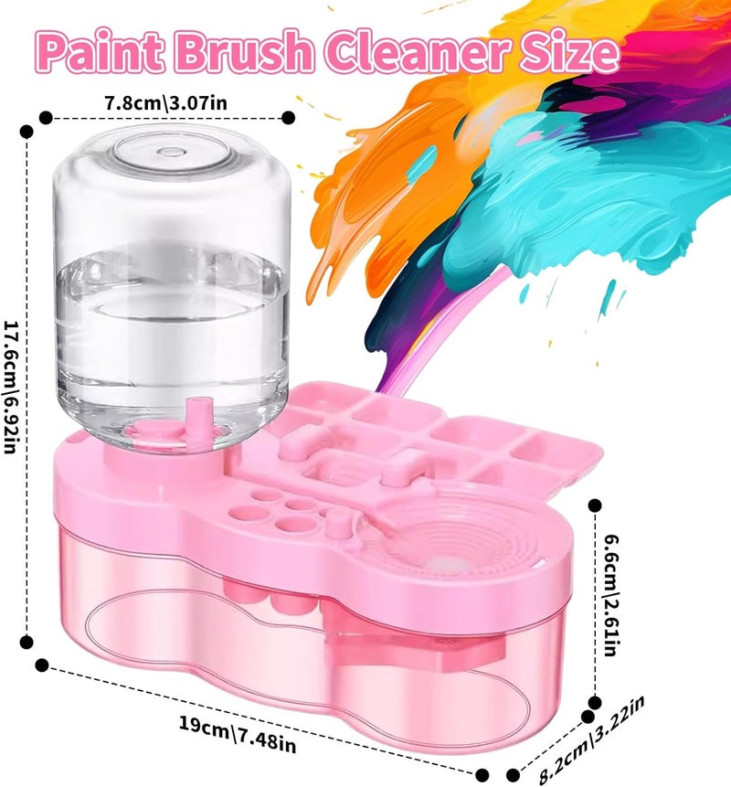 Fivewan 2025 Upgraded Paint Brush Cleaner, Kids Painting Station with Brush Washer, Water Cycle Watercolor Rinser Dispenser with Holder and Palette, Art Supplies Cleaning System for Children Adults - Image 5